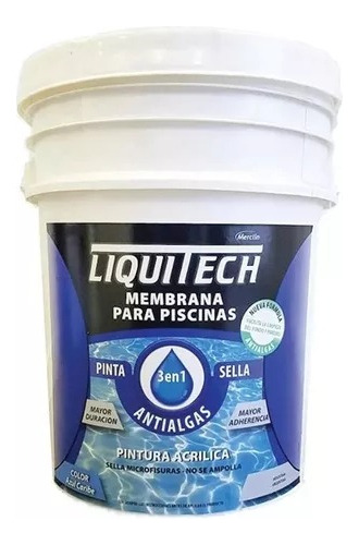 Pintura Para Piletas Piscinas, Membrana 3en1 Liquitech 20 L