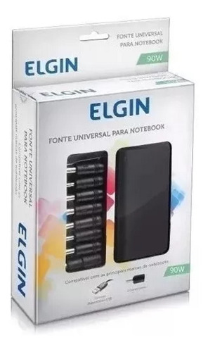 Fonte Carregador Universal Notebook Laptop Computador Elgin*