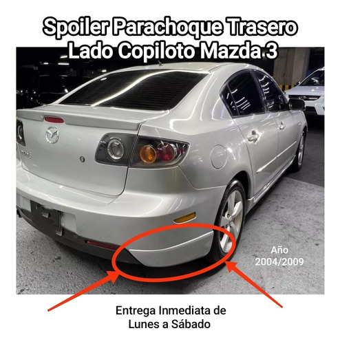 Extensión Moldura Parachoque Trasero Rh Mazda 3 04/09
