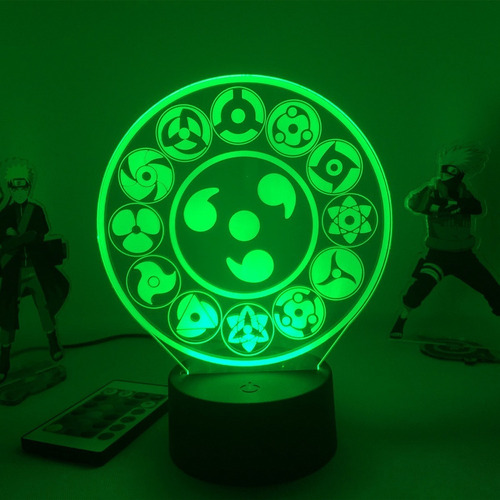 Figura De Mangekyo Sharingan Con Lámpara Led Naruto De Anime