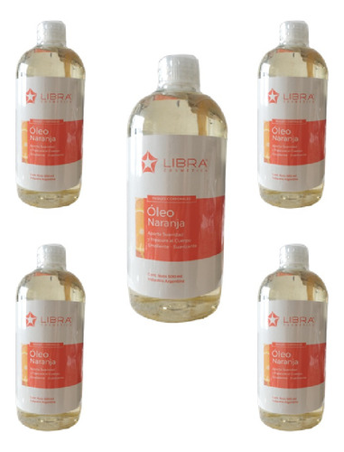 Aceite Para Masajes Naranja Libra Cosmetica Oleo Pack 5 Fragancia Suave