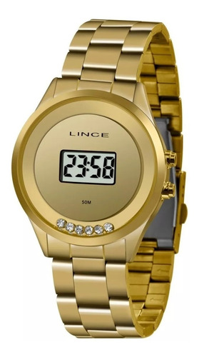 Relógio Lince Feminino Digital Dourado Sdg4610l Bxkx