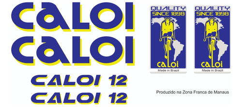 Etiquetas Antiga Bicicleta Caloi 12 Azul
