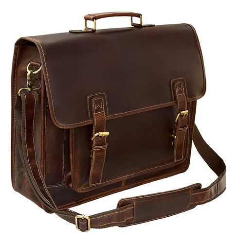 C  18 Inch Leather Briefcases Laptop Messenger Bags For Men 