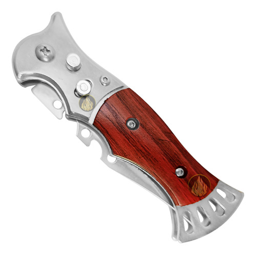 Navaja Cuchillo Automática Apertura De Botón Táctica Madera