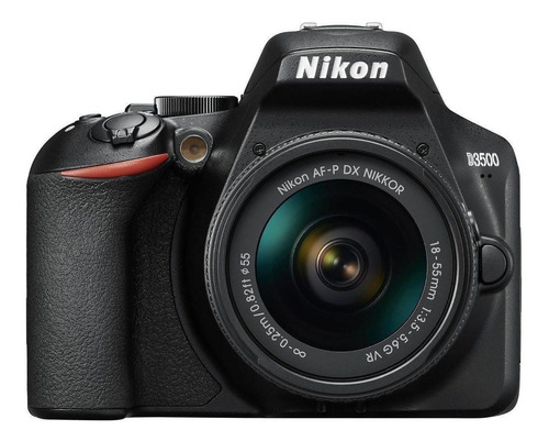  Nikon DSLR Kit D3500 + lente 18-55mm VR d3500 DSLR color  negro