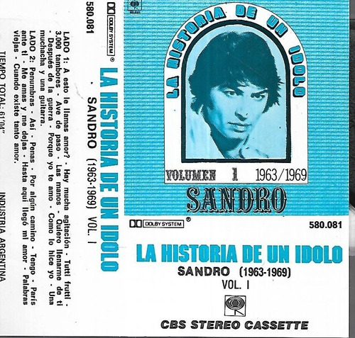 Sandro Album La Historia De Un Idolo Vol. 1 Cassette Nuevo