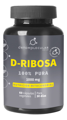 D-ribosa 1.000 Mg - 60 Cáps - Ortomolecular Chile