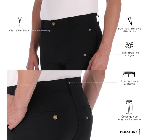 Pantalón Holstone Chino Deportivo Elástico Para Hombre