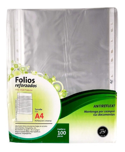 Folio A4 Reforzado Paquete X100 Unidades Fw Staac