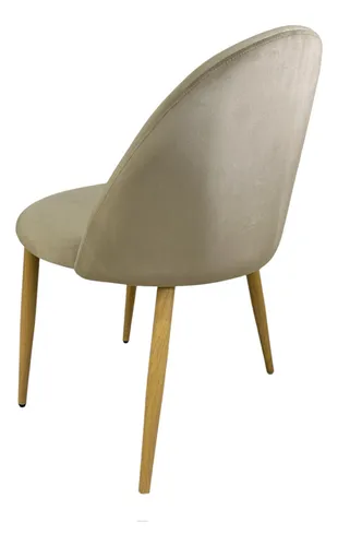 Silla Comedor Thea Tapizada Pana Nórdica Pack 4