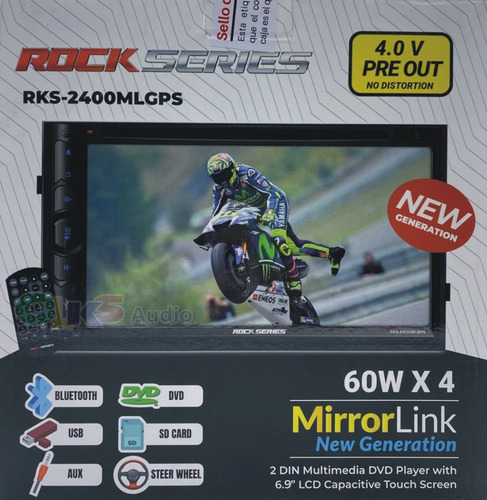 Imagen 1 de 7 de Autoestéreo Pantalla 6.9 Mirrorlink Rockseries Rks-2400mlgps