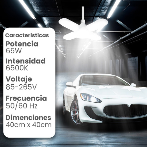 Foco Bombilla Led 100w 5 Aspas Luz Blanca Alta Potencia Lamp Blanco Frío