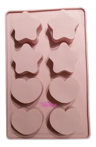 comprar Molde De Silicon Corazones Y Estrellas Para Jabones Gelatina