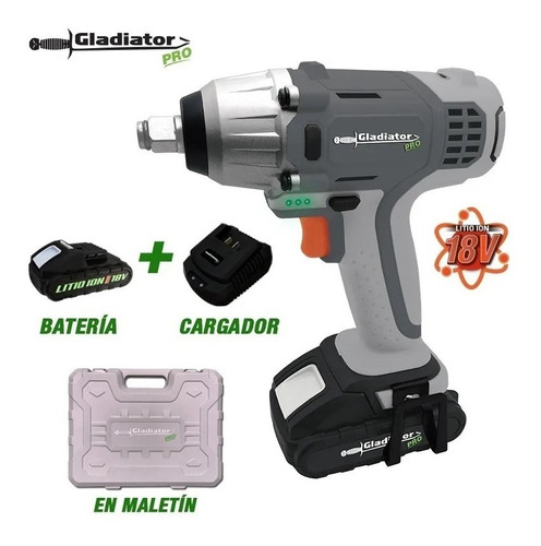 Llave De Impacto Gladiator Li812/18k 18v. Li-ion En Maletín