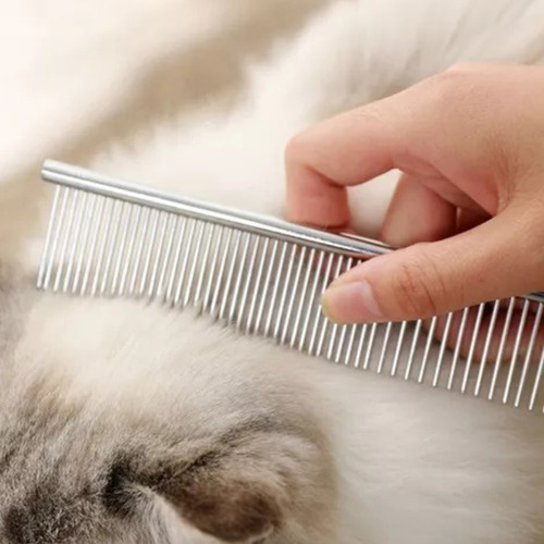Pente De Aço Para Banho E Tosa Cães E Gatos Savana Pet Cor Prata