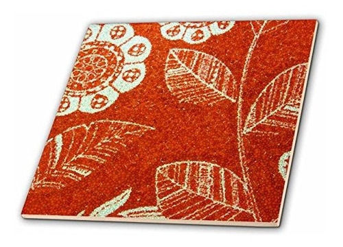 3drose Ct_17903_3 Baldosa Ceramica Floral Al Rojo Vivo, 8 P