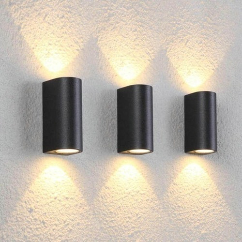 Imagen 6 de 9 de Aplique Pared Exterior Bidireccional Curvo Apto Led Gu10