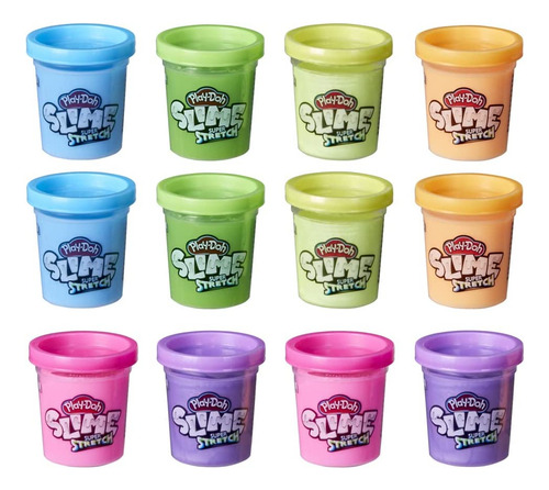 Play-doh Slime Super Stretch Multipack De 12 Para Niños De 3