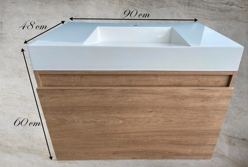 Mueble De Baño Lavabo Moderno Flotante 90cm Tocador