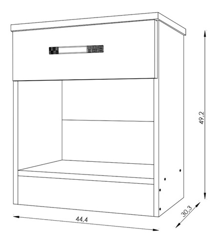 Imagen 3 de 10 de Mesa Mesita De Luz De Melamina 1 Cajón 50x45x30 Cm