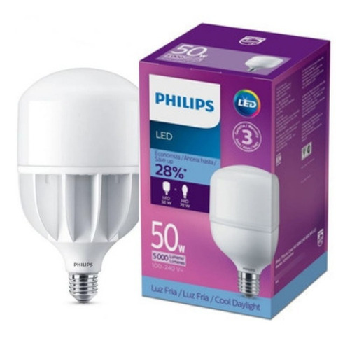 Bombillo Led Hp Tforce E27 50w 100-240v 5000lm 6500k Philips