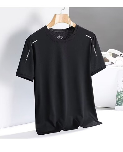 Camiseta Ice Silk Mesh Para Hombre, Deportiva, De Secado Ráp