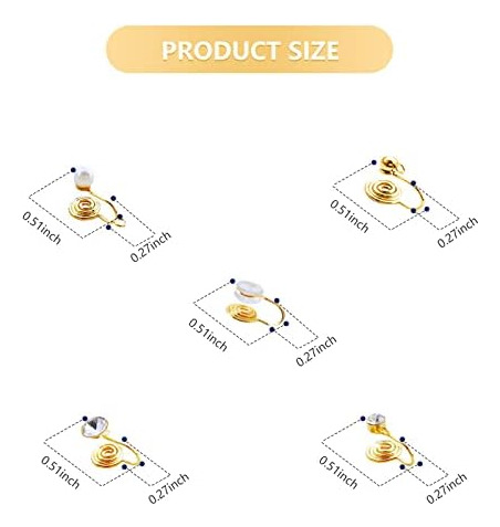 Convertidor De Aretes Con Clip 16 Pcs 5 Tipos Convertidores