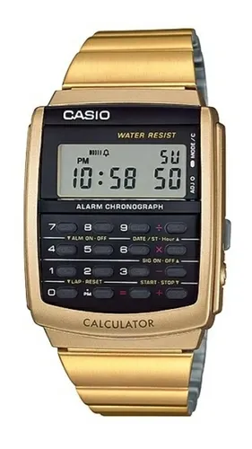 Reloj Calculadora Casio Ca 506g 9a Dorado Original Acero