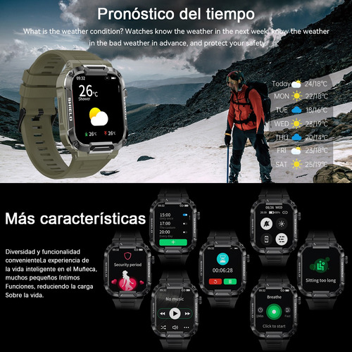 Para Smartwatch, Reloj Inteligente Deportivo Militar Tácti