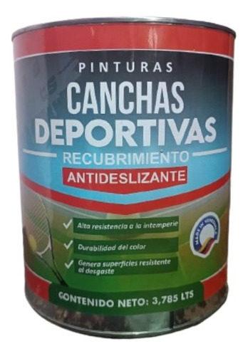 Pintura De Cancha Deportiva Colvent Rojo Cuñete 5gl