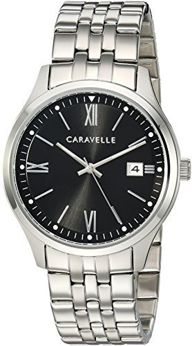 Caravelle Mens Cuarzo Acero Inoxidable Reloj Color Silverton