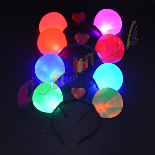 Cotillon.6  Vinchas Luminosas Led  Mickey Oreja Redonda