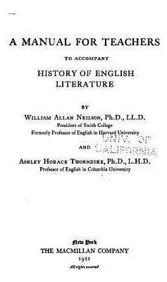 Libro A History Of English Literature - Neilson, William ...