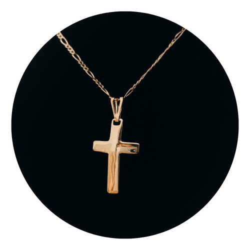 Conjunto Crucifico Oro Enchapado Cadena Y Dije Cruz | Regalo