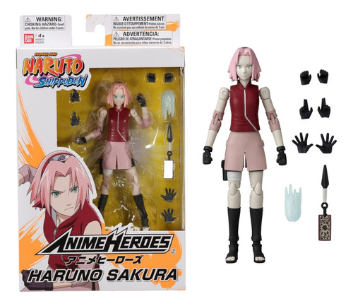 Muñeca Naruto Shippuden Haruno Sakura Accesorios 15cm Bandai