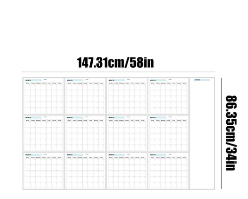 Calendario De Pared Ble Calendario De Tablero Extra Grande P