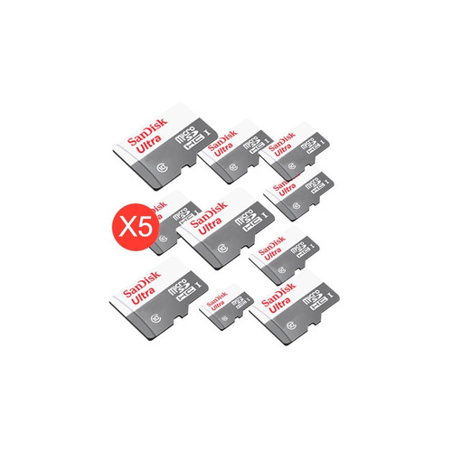 Pack 5 Tarjetas Sandisk Microsd 64gb Clase 10