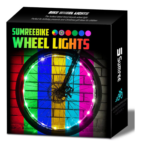 Sumree Paquete De 2 Luces Led Para Rueda De Bicicleta Con Ba