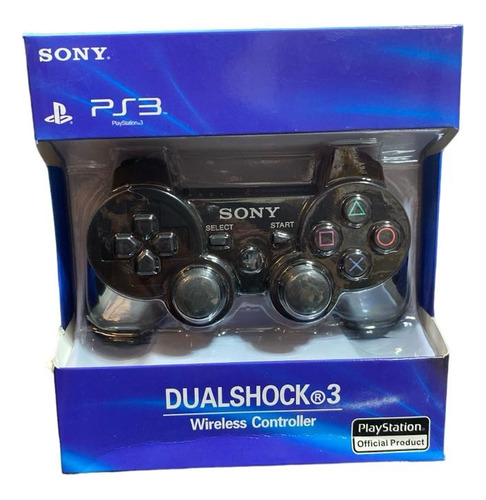 Control Joystick Sony Para Play 3 Dualshock 3 Blanco Color Negro