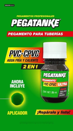 Pega Pvc - Cpvc Ultra Pegatanke Ptk 25ml C/aplicador