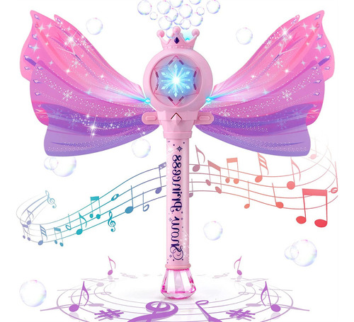 Varita Mágica De Burbujas Princess Crown Con Luces Y Música