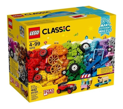 Lego 10715 - Peças Sobre Rodas 442 Peças Lego Classic