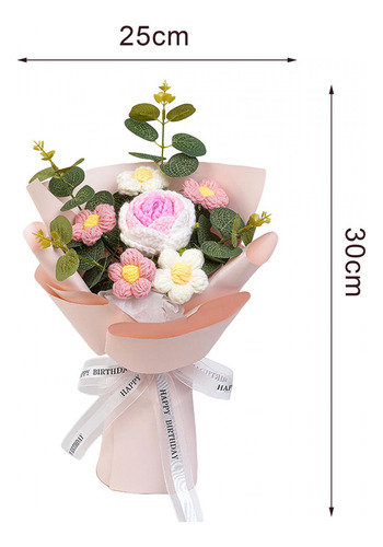 Bouquet De Flores Tejidas A Mano, Obsequio Especial Para