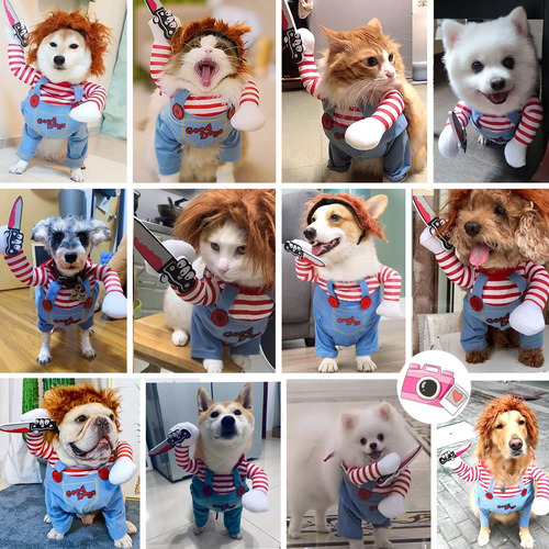 Disfraz Perro Muñeca Mortal Para Mascotas, Divertido Disfraz