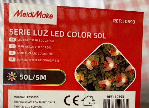 Imagen 7 de 7 de Guirnalda Led Solar Abejas 50 Luces 5 Metros Modelo 2022