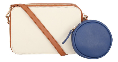Bolso Mujer Crossbody Multicolor 848-27 Marrón Lisa Oro Marrón