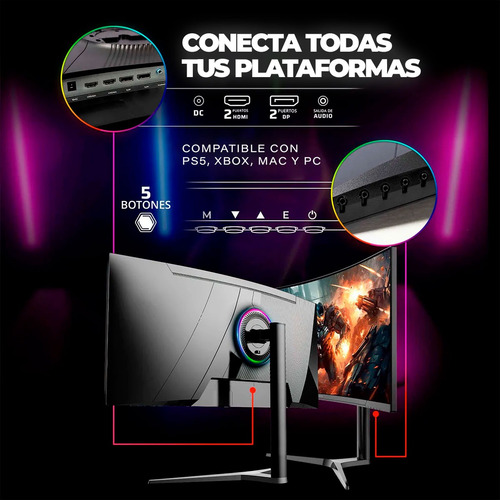 Monitor Gamer Curvo 34 Tecmiyo 1ms Hdr10 Wqhd Rgb