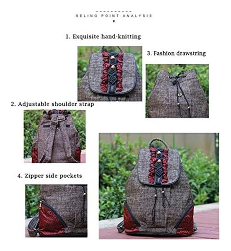 Huangguoshu Hippie Mochila Monedero Para Mujer Mochila Con