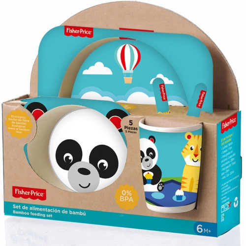 Set De Alimentación De Bambú Fisher Price 5 Piezas Panda